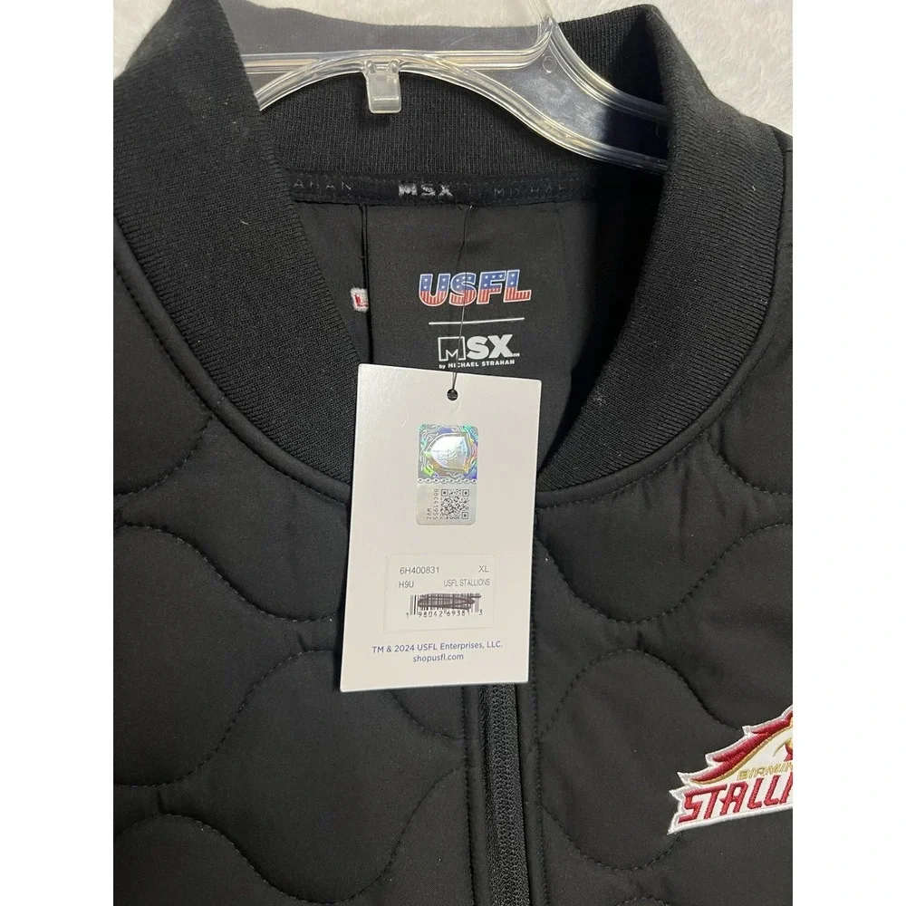 USFL Birmingham Stallions MSX Quilted Full Zip Vest‎ Men's XL NWT